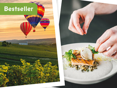 Adembenemende luchtballonvaart met gastronomisch diner